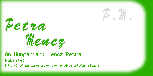 petra mencz business card